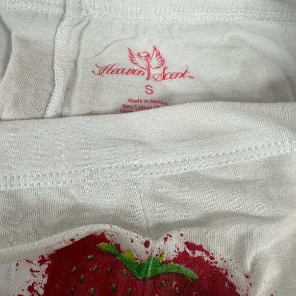 Heaven Scent Intimates White Panty SMALL Boyshort Strawberry Perfume Cotton NEW - Picture 7 of 7